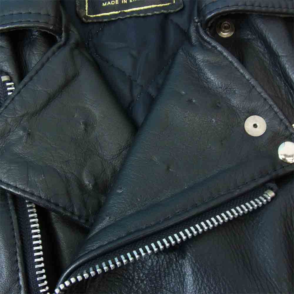 トリプルシックス 英国製 裏地キルティング サイドベルト レザー ダブルライダース ブラック系 32【中古】