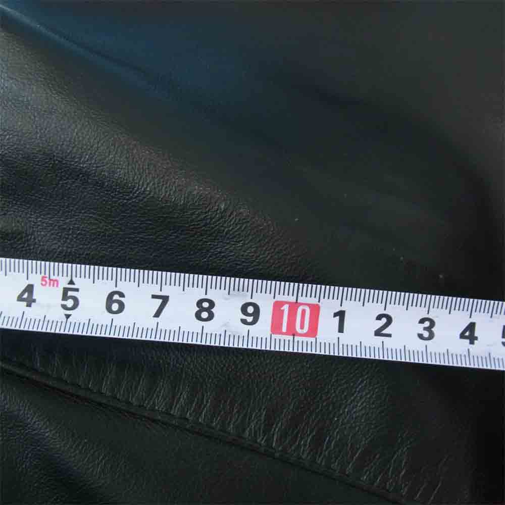 トリプルシックス 英国製 裏地キルティング サイドベルト レザー ダブルライダース ジャケット ブラック系 レッド系 34【中古】