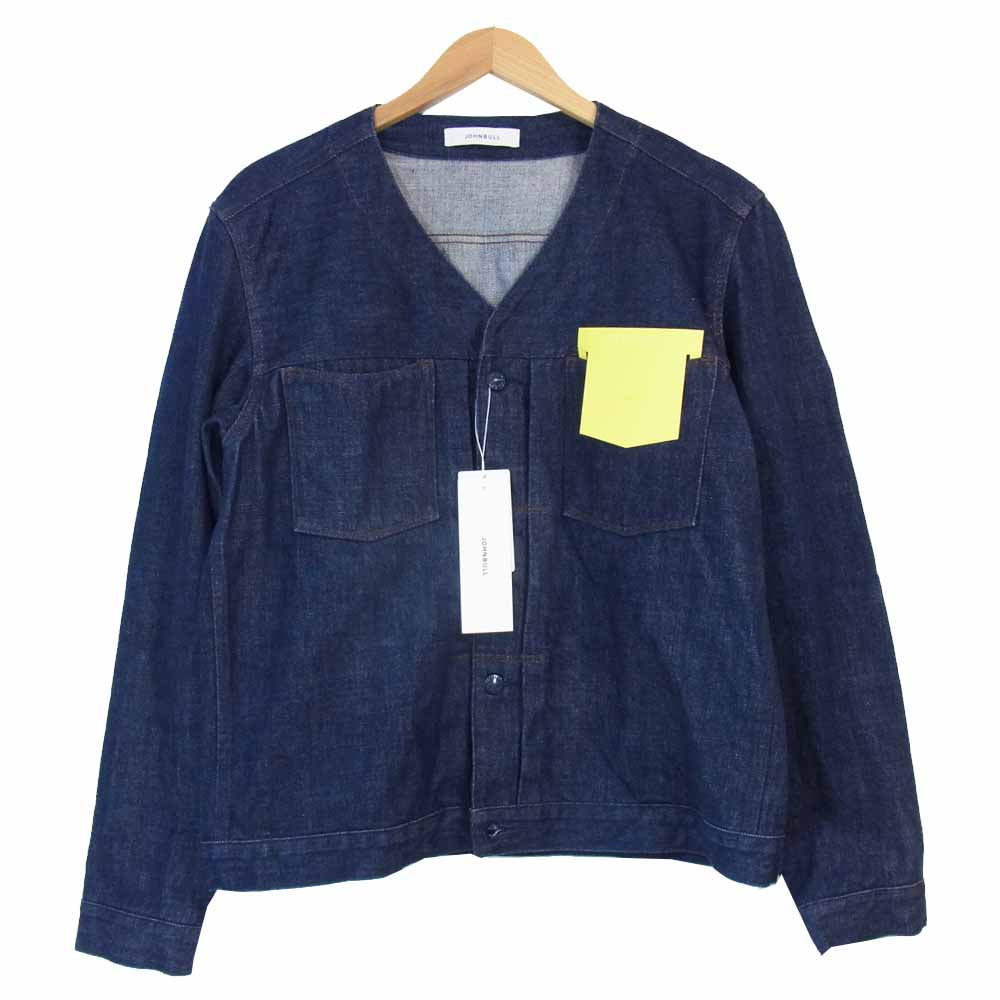 Johnbull ジョンブル 12600 no collar jean jacket ノーカラー ジーンズ ジャケット インディゴブルー系 40【新古品】【未使用】【中古】