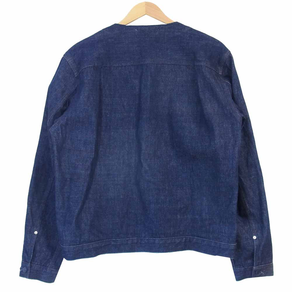 Johnbull ジョンブル 12600 no collar jean jacket ノーカラー ジーンズ ジャケット インディゴブルー系 40【新古品】【未使用】【中古】