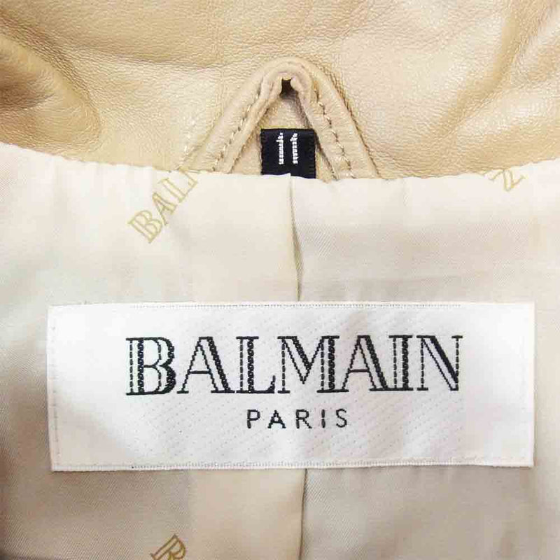 BALMAIN バルマン 1804 ラムレザー ジャケット ブラウン系 11【美品】【中古】