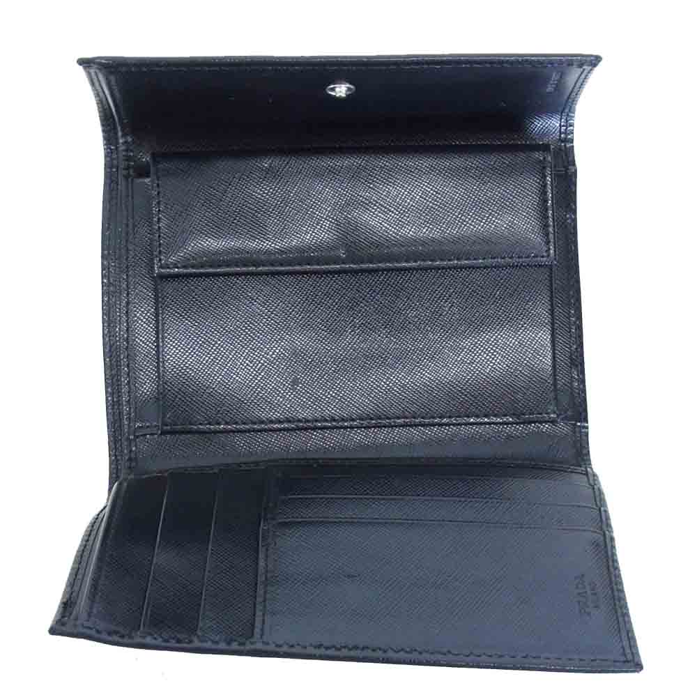 PRADA プラダ M170A サフィアーノ レザー 財布 ブラック系【美品】【中古】