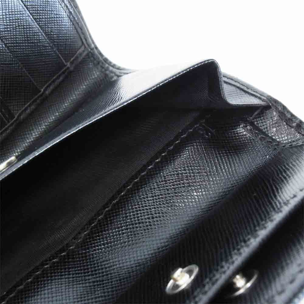 PRADA プラダ M170A サフィアーノ レザー 財布 ブラック系【美品】【中古】