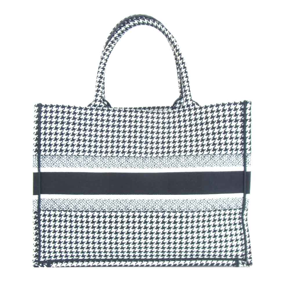 Christian Dior クリスチャンディオール M1296ZRPI 国内正規品 ギャラ付き BOOK TOTE エンブロイダリー キャンバス ブック トート バッグ ブラック系 ホワイト系【美品】【中古】