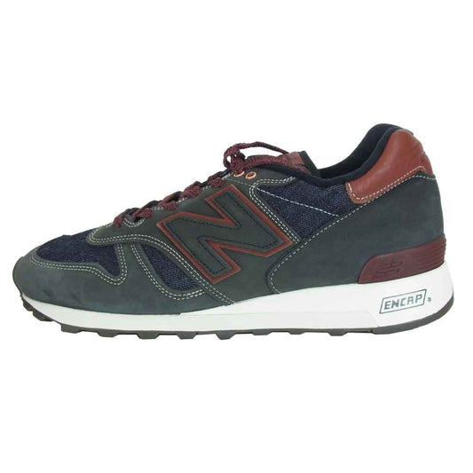NEW BALANCE ニューバランス ML1300DC × Cone Mills コーンミルズ ヌバックレザー スニーカー ダークグレー系 ワインレッド系 8.5【新古品】【未使用】【中古】