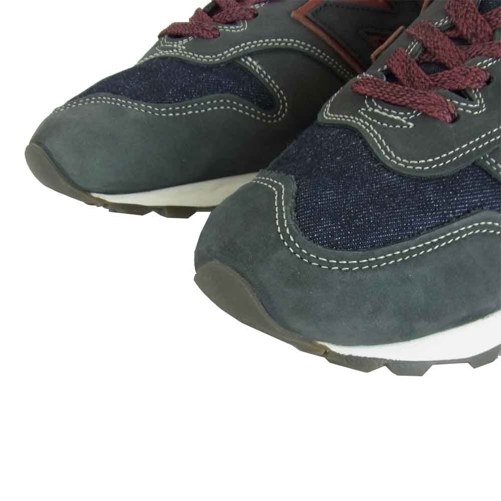 NEW BALANCE ニューバランス ML1300DC × Cone Mills コーンミルズ ヌバックレザー スニーカー ダークグレー系 ワインレッド系 8.5【新古品】【未使用】【中古】