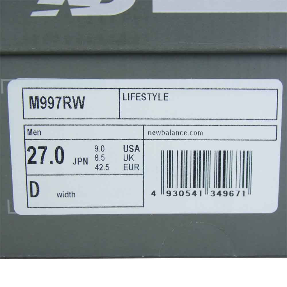 NEW BALANCE ニューバランス 19AW  M997RW × Red Wing レッド ウィング USA製【美品】【中古】