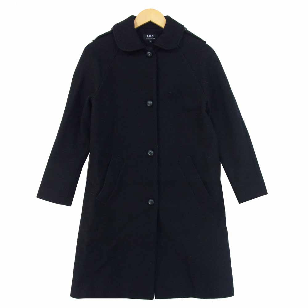 A.P.C. アーペーセー ウール ロング コート ブラック系 XS【中古】