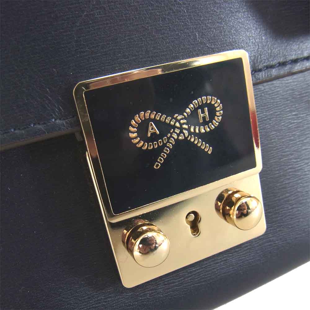 Anya Hindmarch アニヤ・ハインドマーチ カーカー 2WAY ハンド バッグ  ネイビー系【中古】