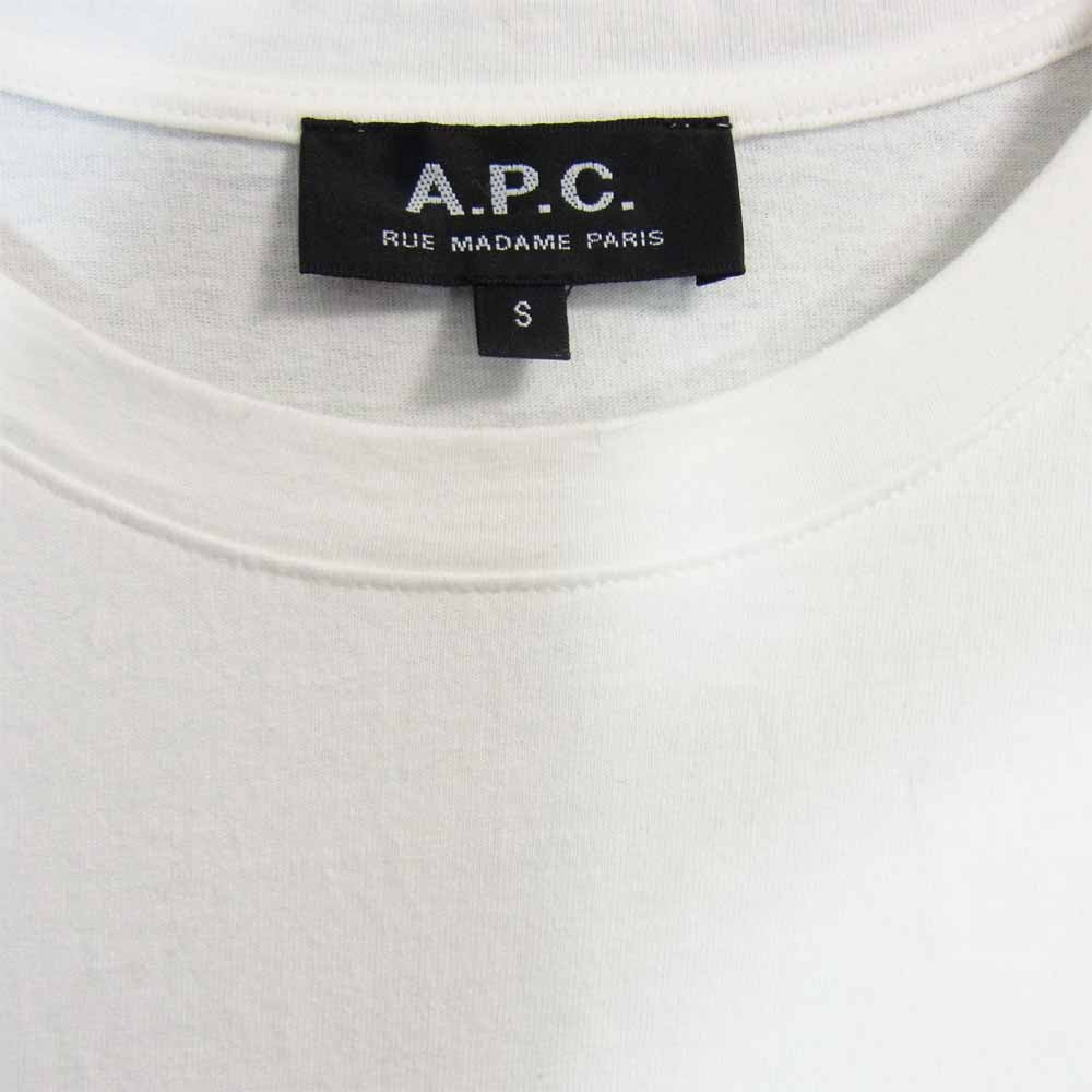 A.P.C. アーペーセー 24192-1-92391 RUE MADAME PARIS ロゴ Tシャツ ホワイト系 S【美品】【中古】