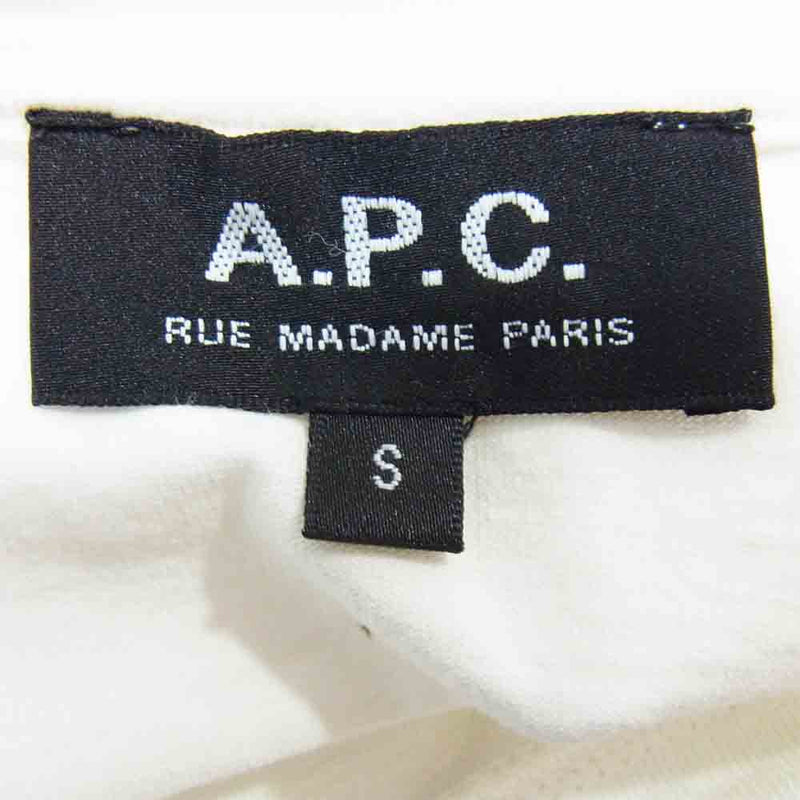 A.P.C. アーペーセー 24192-1-92391 RUE MADAME PARIS ロゴ Tシャツ ホワイト系 S【美品】【中古】