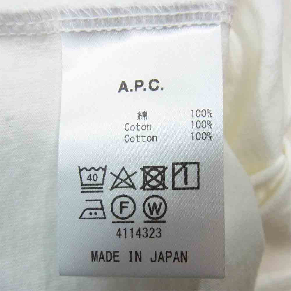 A.P.C. アーペーセー 24192-1-92391 RUE MADAME PARIS ロゴ Tシャツ ホワイト系 S【美品】【中古】