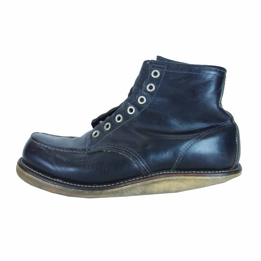 RED WING レッドウィング 8179 刺繍羽タグ 6inch MOC TOE モックトゥ ブーツ ブラック系【中古】