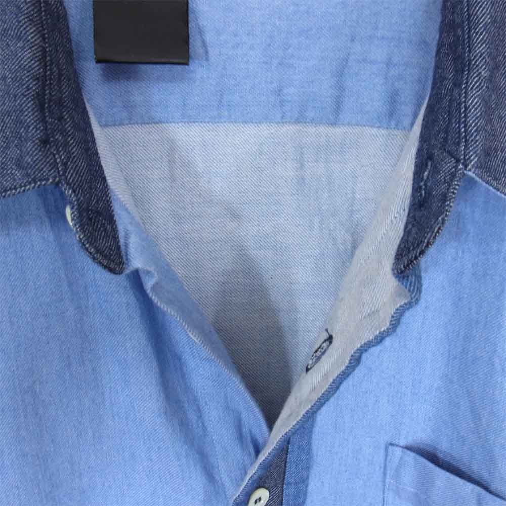 N.HOOLYWOOD エヌハリウッド 241-SH06　peg COMPILE LINE コンパイル ライン デニム 切り替え コットン シルク シャツ ブルー系 36【中古】
