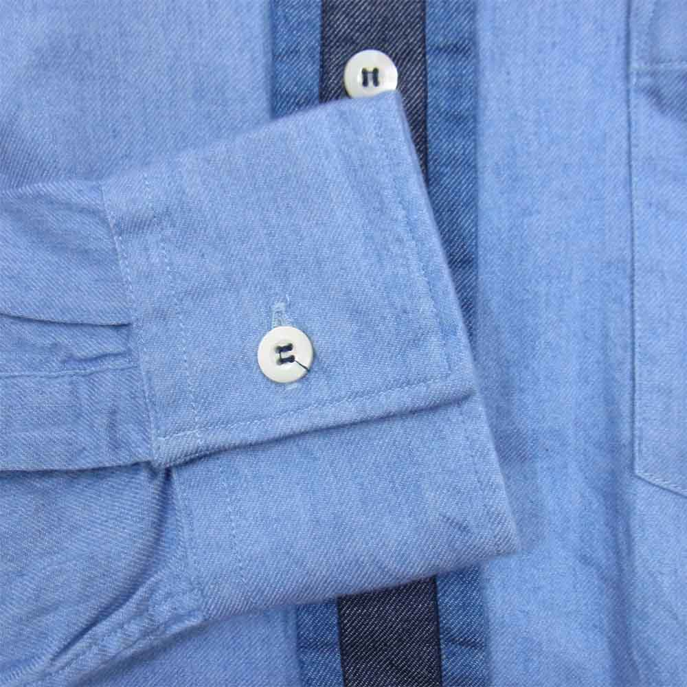 N.HOOLYWOOD エヌハリウッド 241-SH06　peg COMPILE LINE コンパイル ライン デニム 切り替え コットン シルク シャツ ブルー系 36【中古】