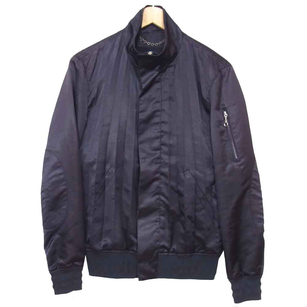 MIHARA YASUHIRO ミハラヤスヒロ プリーツ加工 サテン スイングトップ ネイビー系 S【中古】