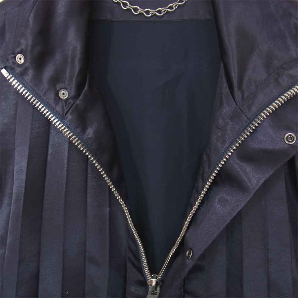MIHARA YASUHIRO ミハラヤスヒロ プリーツ加工 サテン スイングトップ ネイビー系 S【中古】