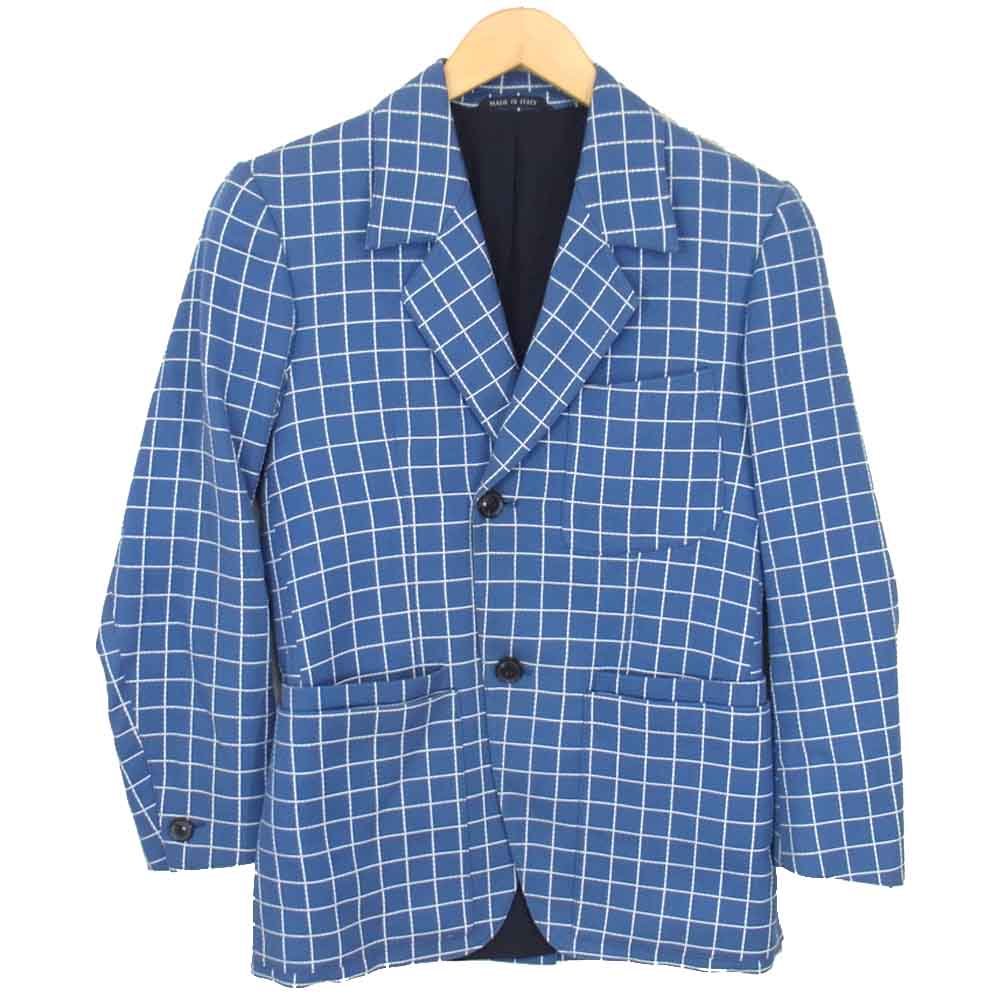 ウミットベナン ウィンドウペンチェック 2B テーラード ジャケット ブルー系 44【中古】