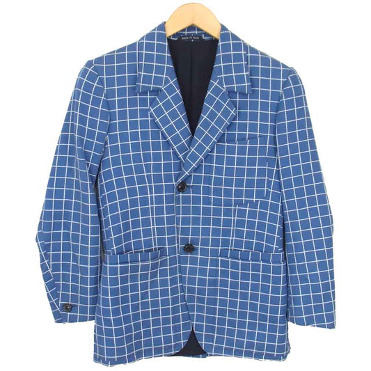 ウミットベナン ウィンドウペンチェック 2B テーラード ジャケット ブルー系 44【中古】