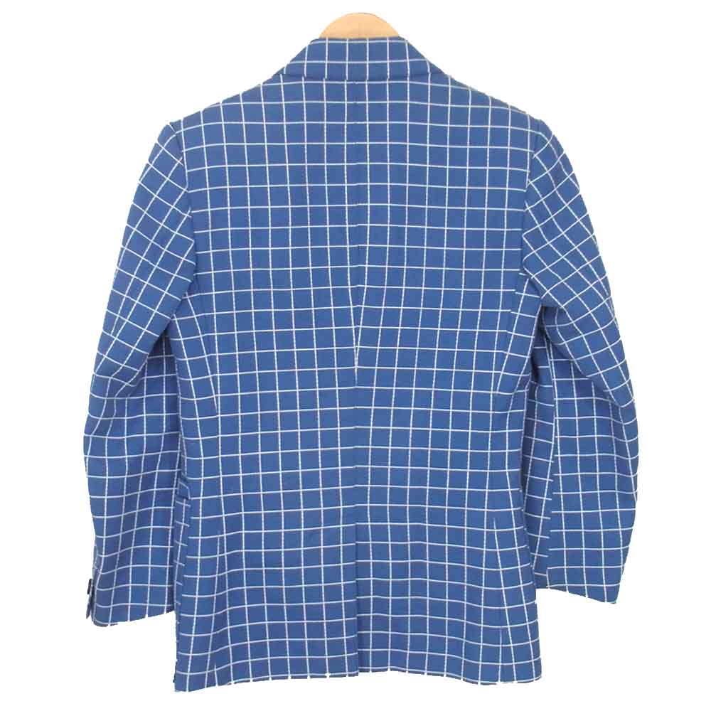 ウミットベナン ウィンドウペンチェック 2B テーラード ジャケット ブルー系 44【中古】