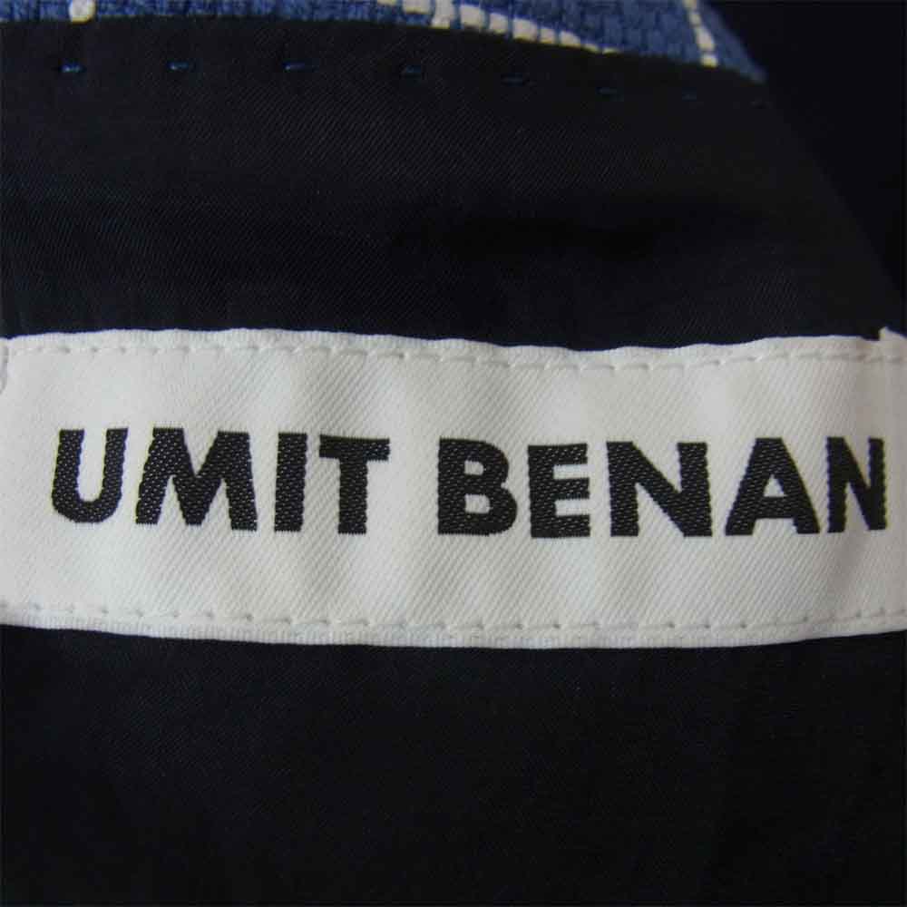 ウミットベナン ウィンドウペンチェック 2B テーラード ジャケット ブルー系 44【中古】