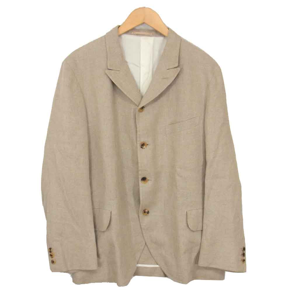 COMME des GARCONS HOMME PLUS コムデギャルソンオムプリュス PE-JO71 AD2001 リネン 4B テーラード ジャケット ベージュ系 S【中古】