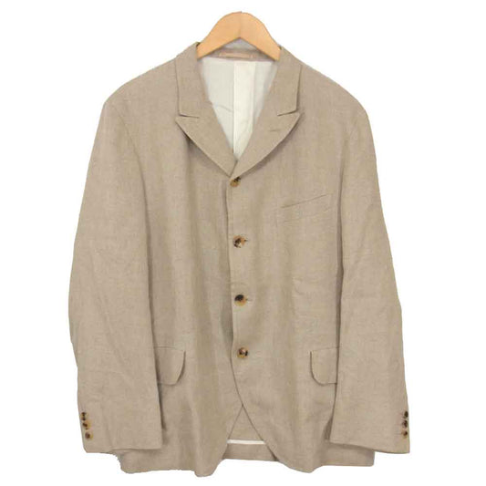 COMME des GARCONS HOMME PLUS コムデギャルソンオムプリュス PE-JO71 AD2001 リネン 4B テーラード ジャケット ベージュ系 S【中古】