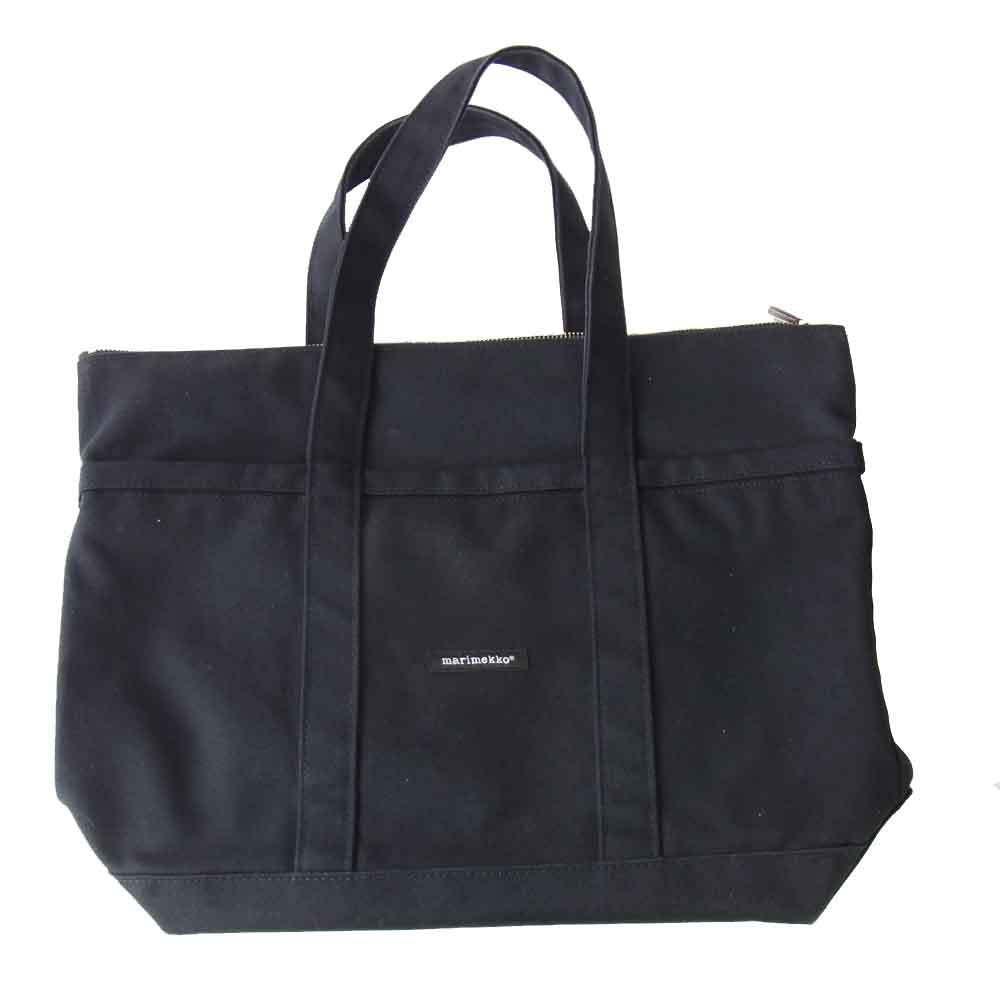marimekko マリメッコ Uusi Mini Matkuri Canvas Bag キャンバス トートバッグ ブラック系【中古】