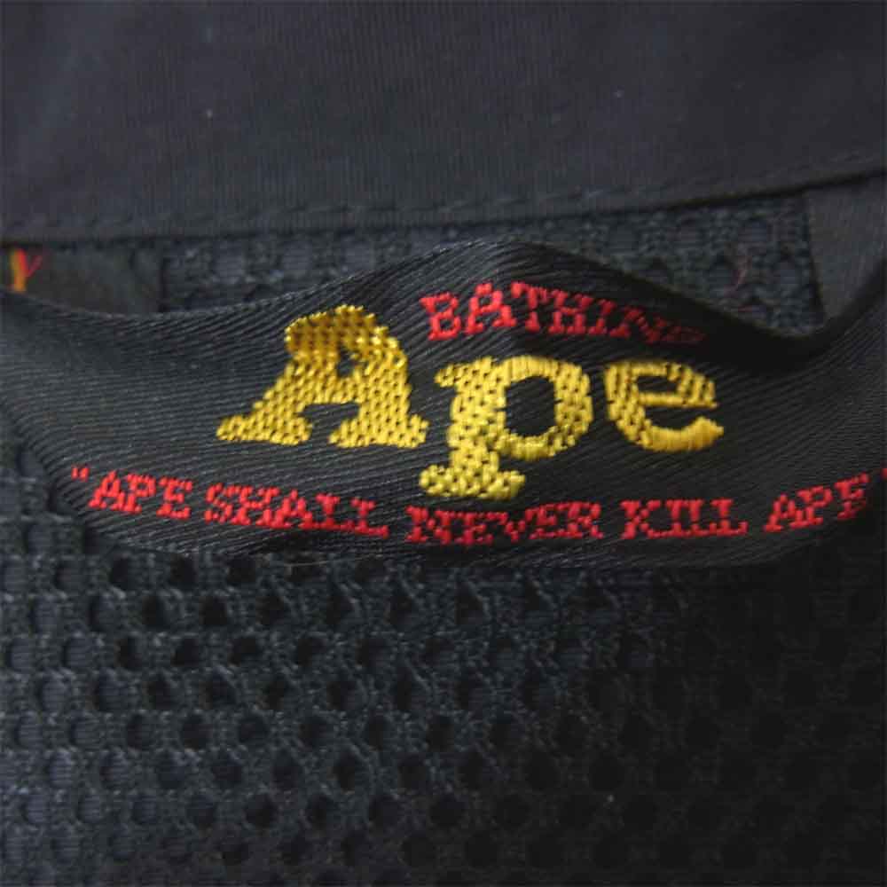 A BATHING APE アベイシングエイプ レイン ジャケット ナイロン スイングトップ ブラック系 M【中古】