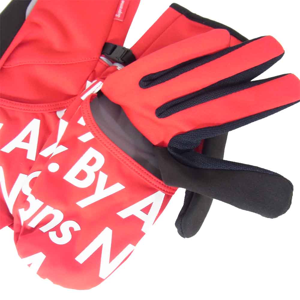 Supreme シュプリーム 15AW   NN61500I × The North Face Winter Runners Glove  レッド系 S【極上美品】【中古】