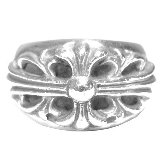 CHROME HEARTS クロムハーツ（原本無） FLORAL CROSS フローラル クロス リング シルバー系 20号程度【中古】