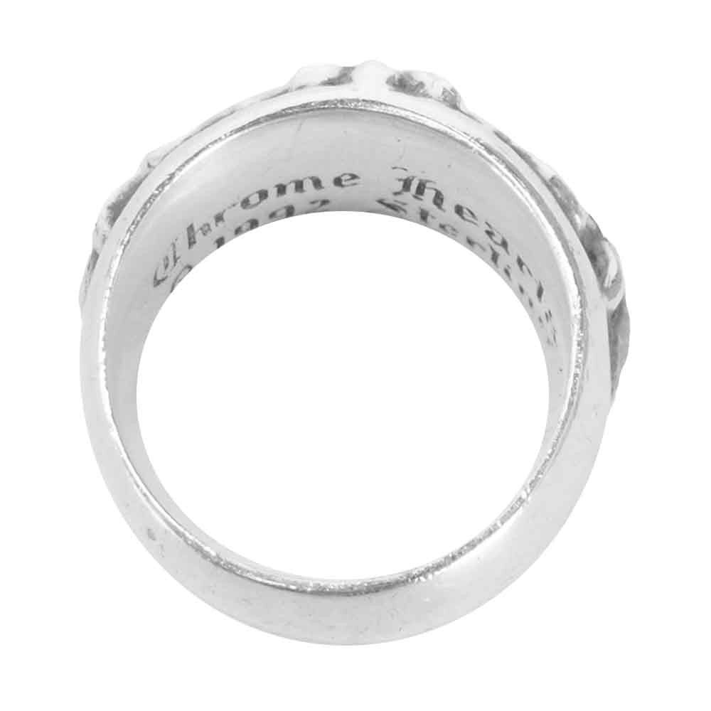 CHROME HEARTS クロムハーツ（原本無） FLORAL CROSS フローラル クロス リング シルバー系 20号程度【中古】