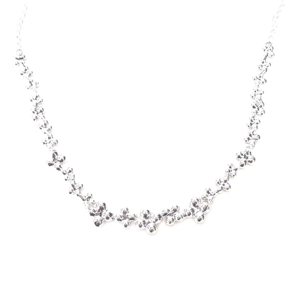 スワロフスキー フラワー ネックレス シルバー系【美品】【中古】