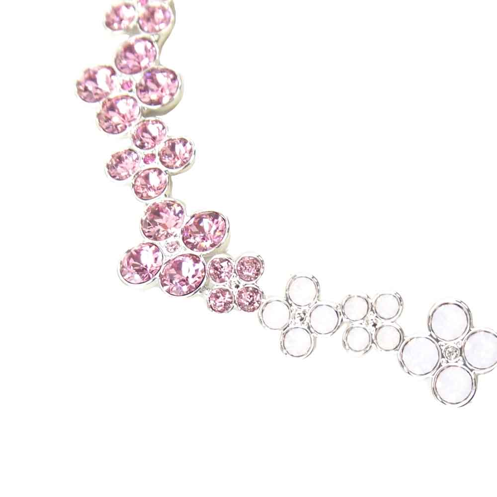 スワロフスキー フラワー ネックレス シルバー系【美品】【中古】