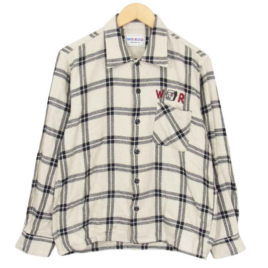 WEIRDO ウィアード R-ES ROBOT - L/S SHIRTS ヘリンボーン チェック シャツ オフホワイト系 M【中古】