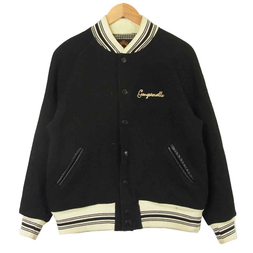 GANGSTERVILLE ギャングスタービル バック刺繍 ウール スタジャン スタジアムジャケット ブラック系 M【中古】