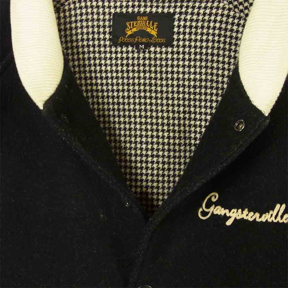 GANGSTERVILLE ギャングスタービル バック刺繍 ウール スタジャン スタジアムジャケット ブラック系 M【中古】
