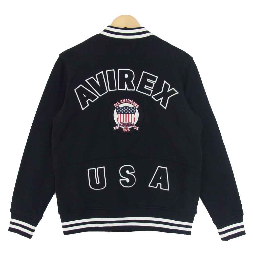 AVIREX アヴィレックス 6253228 シグネチャー ヴァーシティ スウェット ジャケット スタジャン レディース ブラック系 表記なし【中古】