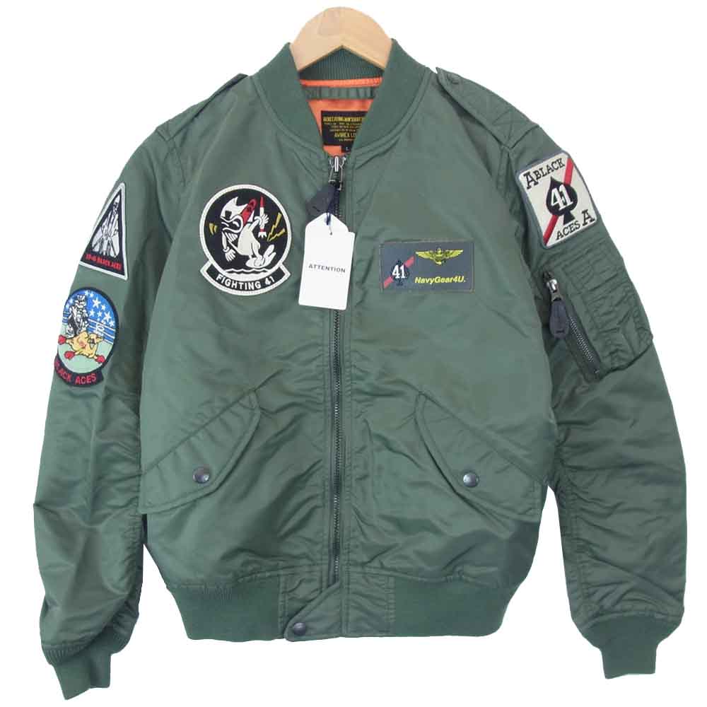 AVIREX アヴィレックス 6262051 フライト ジャケット ワッペン レディース カーキ系 L【新古品】【未使用】【中古】