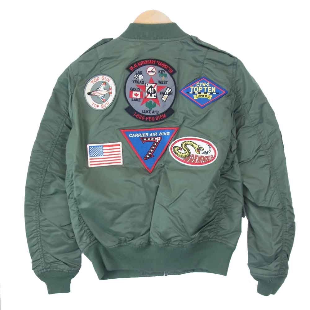 AVIREX アヴィレックス 6262051 フライト ジャケット ワッペン レディース カーキ系 L【新古品】【未使用】【中古】