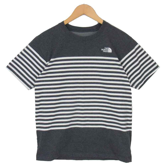 THE NORTH FACE ノースフェイス NT31950 PANEL BORDER TEE パネル ボーダー 半袖 Tシャツ グレー系 L【中古】