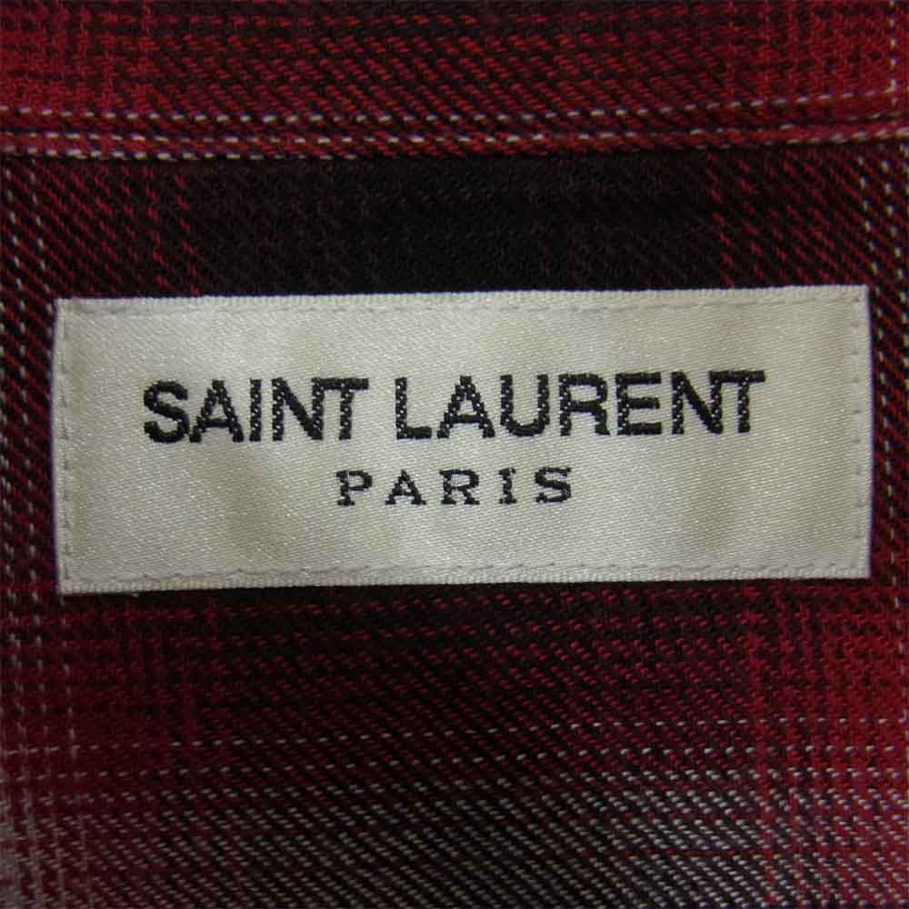 SAINT LAURENT サンローラン 16AW 398063 Y864M 国内正規品 オンブレチェック ウエスタン シャツ レッド系 XS【中古】