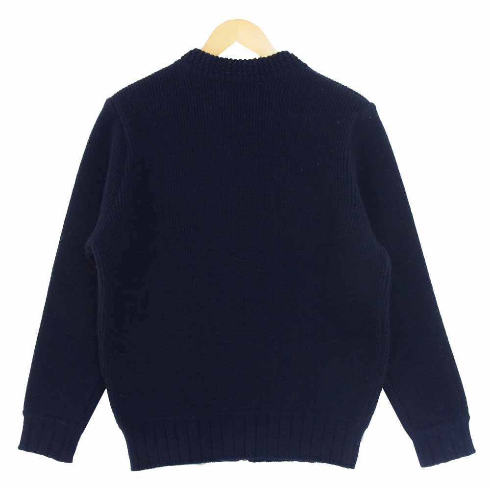 ORGUEIL オルゲイユ OR-4173 Zip Up Knit ラムウール ジップアップ コマンドセーター カーディガン ネイビー系 38【中古】