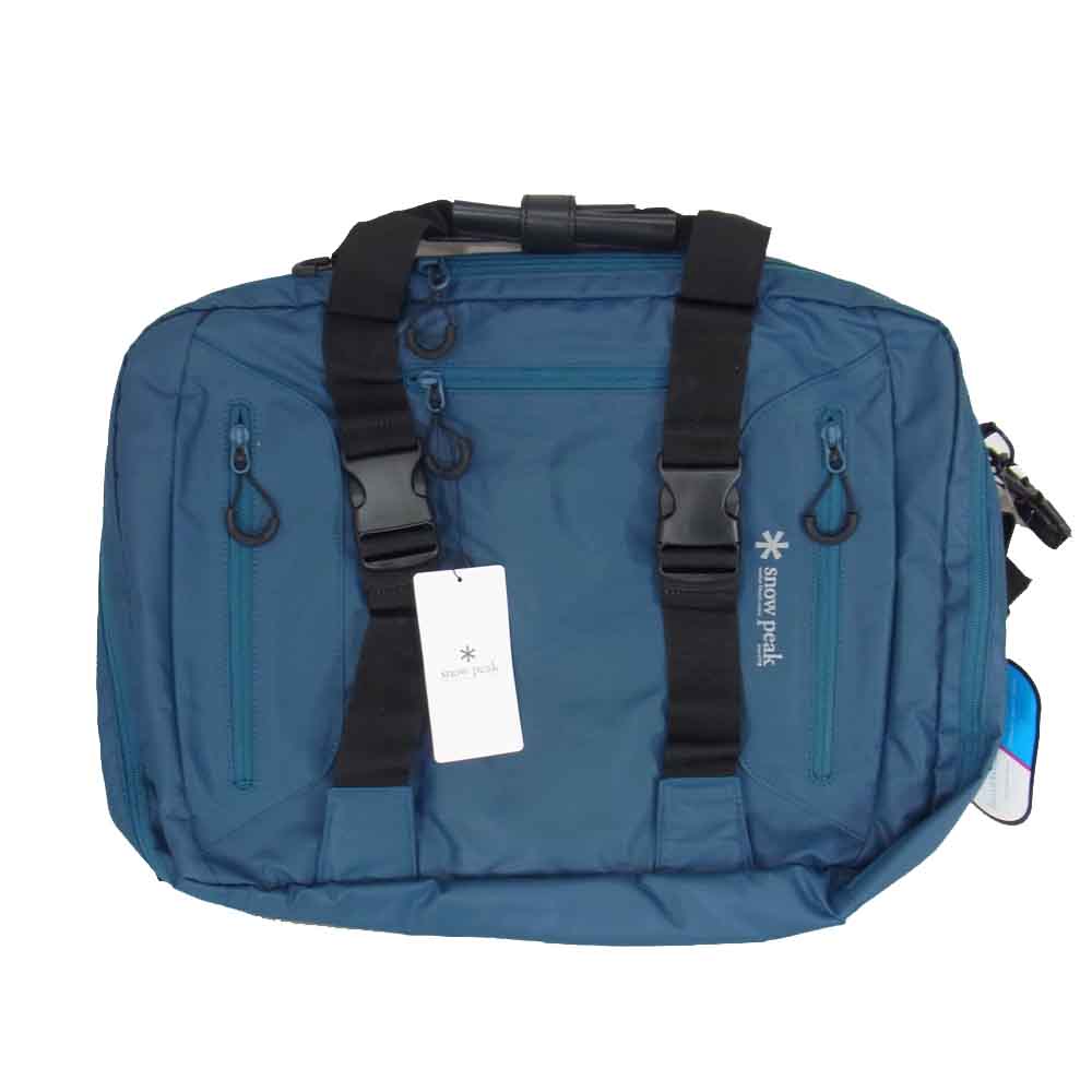 snowpeak スノーピーク UG-729BL 3way Business Bag ビジネス ショルダー トート バッグ ブルー モスグリーン系【新古品】【未使用】【中古】
