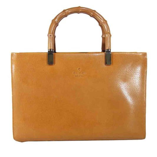 GUCCI グッチ 0021035 バンブー 2WAY ハンドバッグ イタリア製 ライトブラウン系【中古】