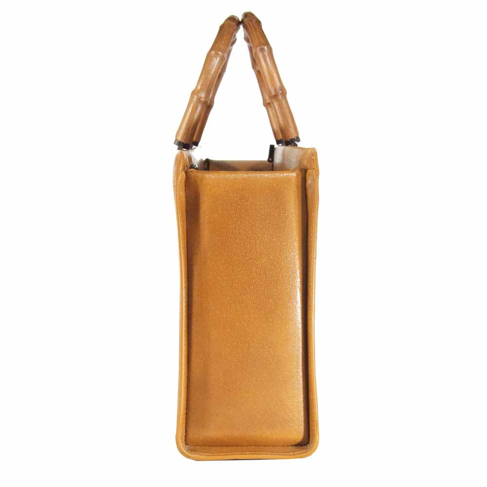 GUCCI グッチ 0021035 バンブー 2WAY ハンドバッグ イタリア製 ライトブラウン系【中古】