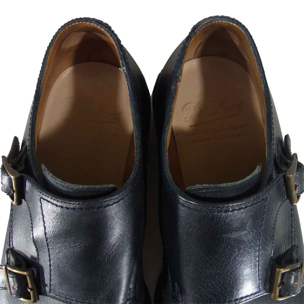 Paraboot パラブーツ WILLIAM ウィリアム ダブルモンク ストラップ シューズ ブラック系 5.5【中古】