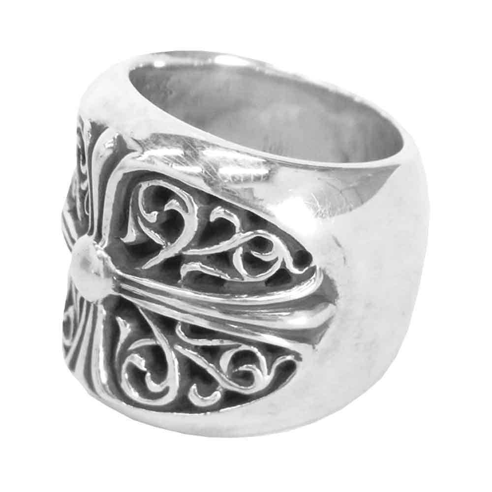 CHROME HEARTS クロムハーツ（原本無） クラシック オーバル クロス リング シルバー系 19号程度【中古】