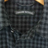 CHROME HEARTS クロムハーツ（原本無） フローラルクロス ボタン ウエスタン ガーゼ チェック 長袖シャツ ブラック系 チャコール系 SM【中古】