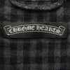 CHROME HEARTS クロムハーツ（原本無） フローラルクロス ボタン ウエスタン ガーゼ チェック 長袖シャツ ブラック系 チャコール系 SM【中古】